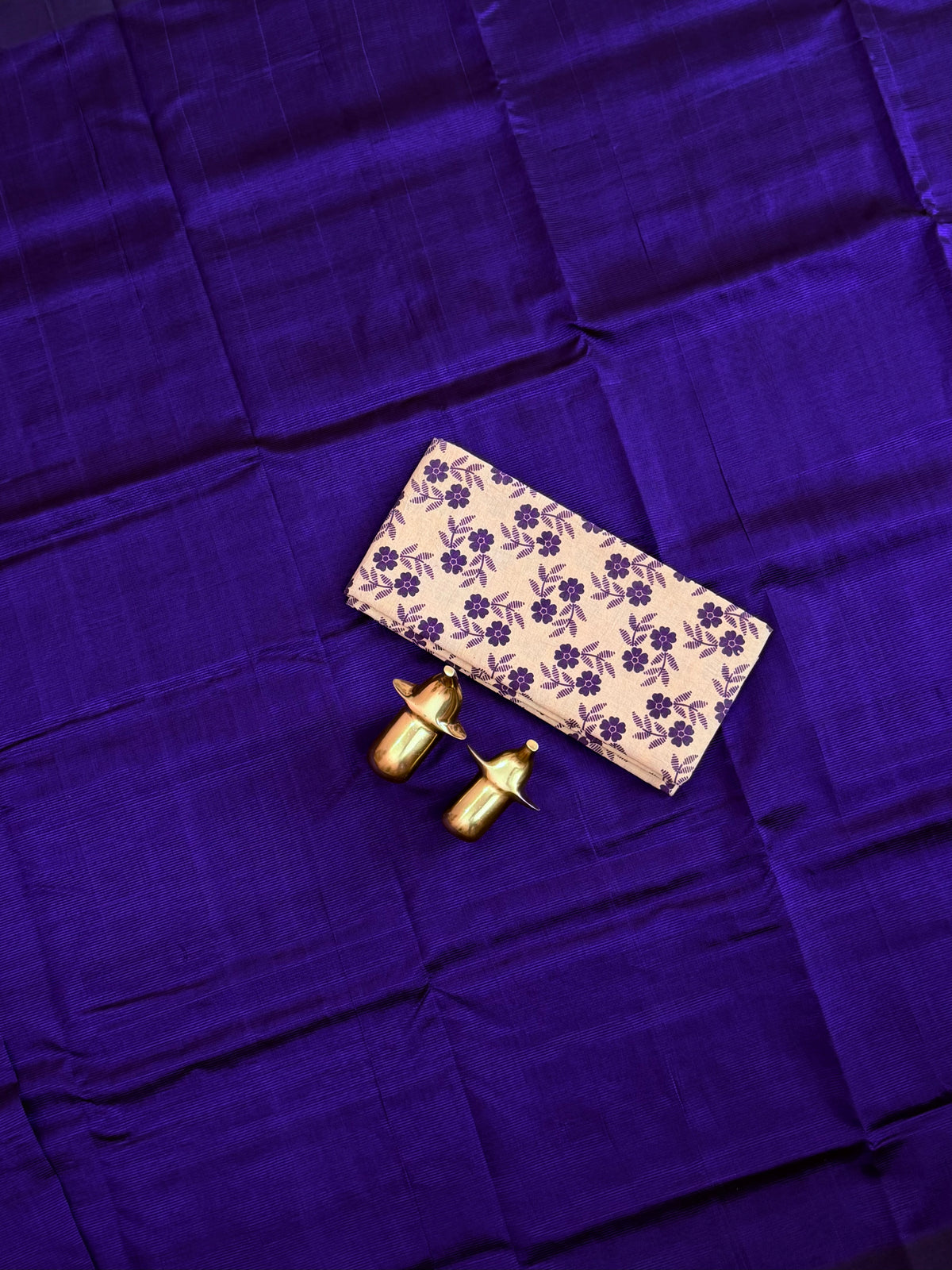 Handwoven Mangalagiri Plain Pattu Saree - Blue