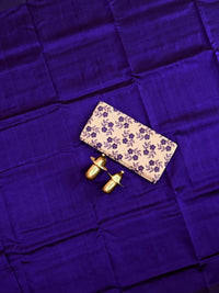 Handwoven Mangalagiri Plain Pattu Saree - Blue