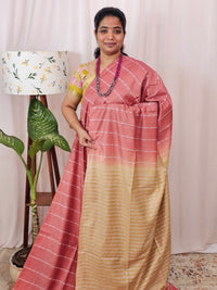 Bhagalpuri Fancy Sarees - Peach with Cream