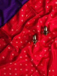 Semi Mysore Crepe Silk Saree - Dark Purple with Red