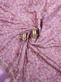 Soft Semi Tussar with Digital Prints - Pink