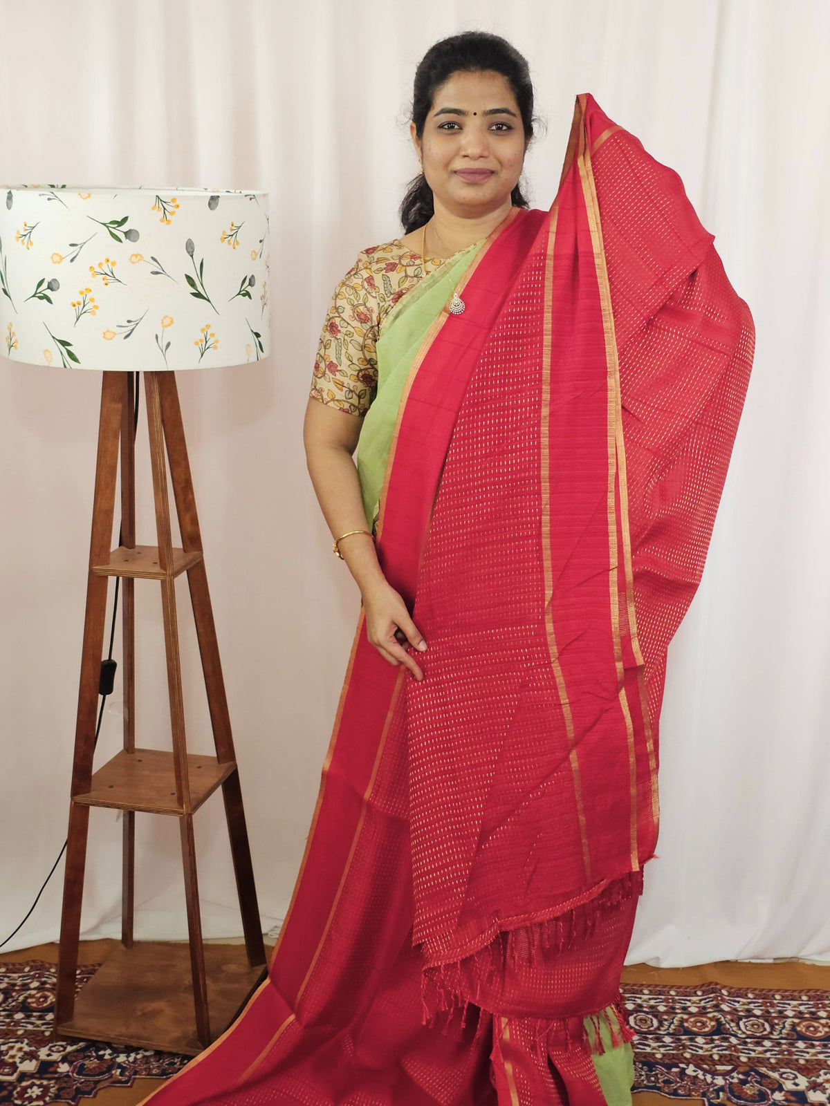 Soft Semi Tussar with Zari Weaving Saree - Red