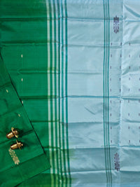 Chinnalampattu Saree - Green with Blue