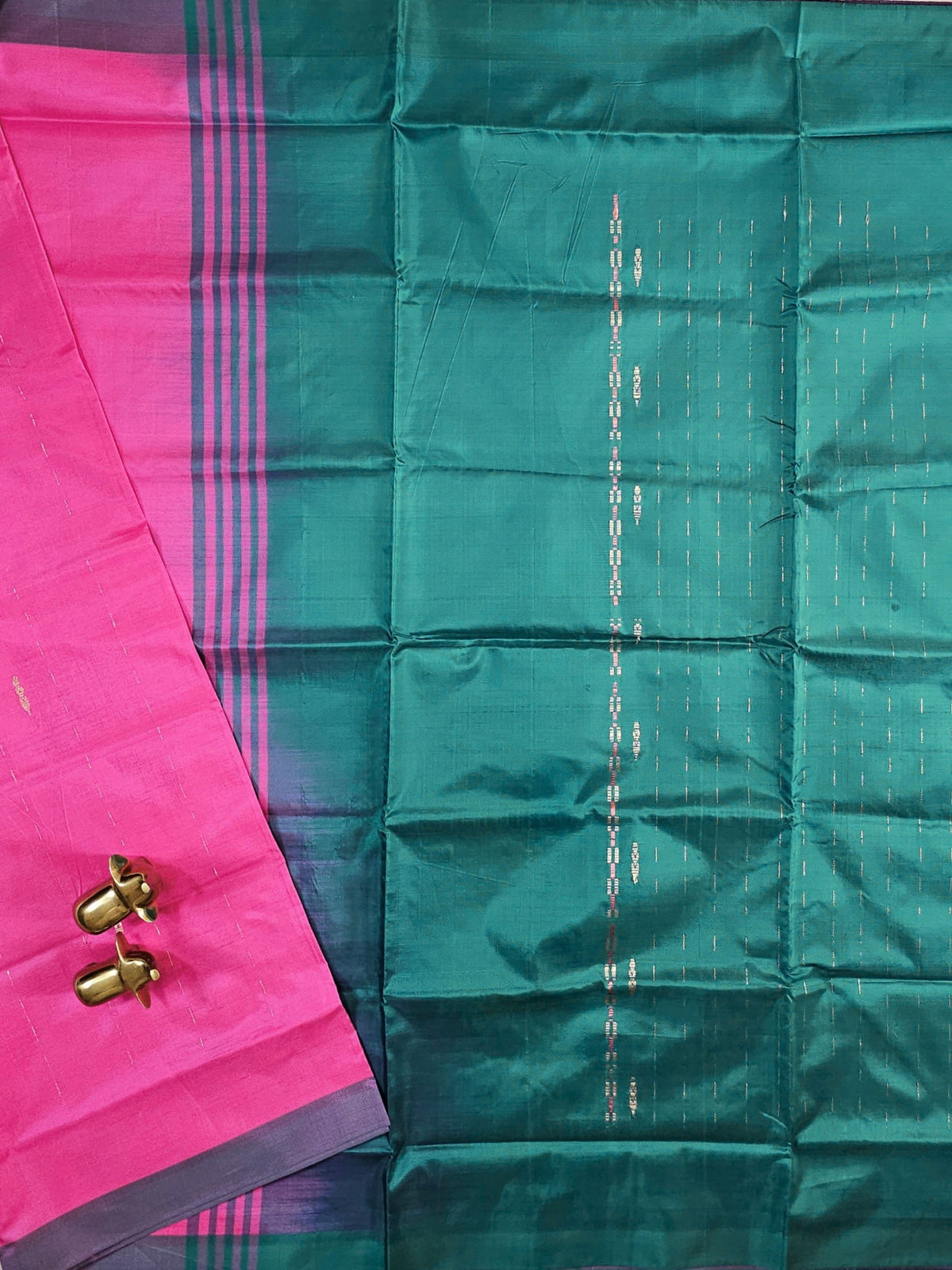 Chinnalampattu Saree-  Pink with Green