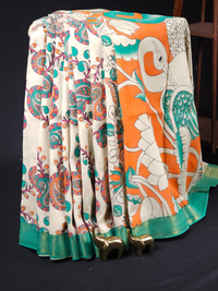 Chennuri Silk - Cream With Sea Green