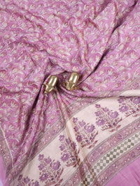Soft Semi Tussar with Digital Prints - Pink