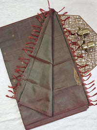 Chinnalampattu Saree - Dual Green with Honey Brown