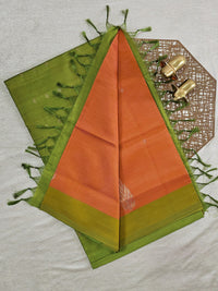 Chinnalampattu Saree - Orange with Green