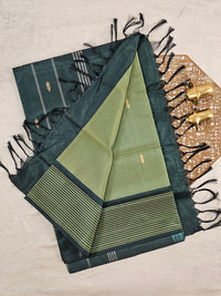 Chinnalampattu Saree-  Light Green with Green