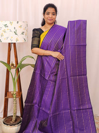 Semi Raw Silk - Purple with Orange