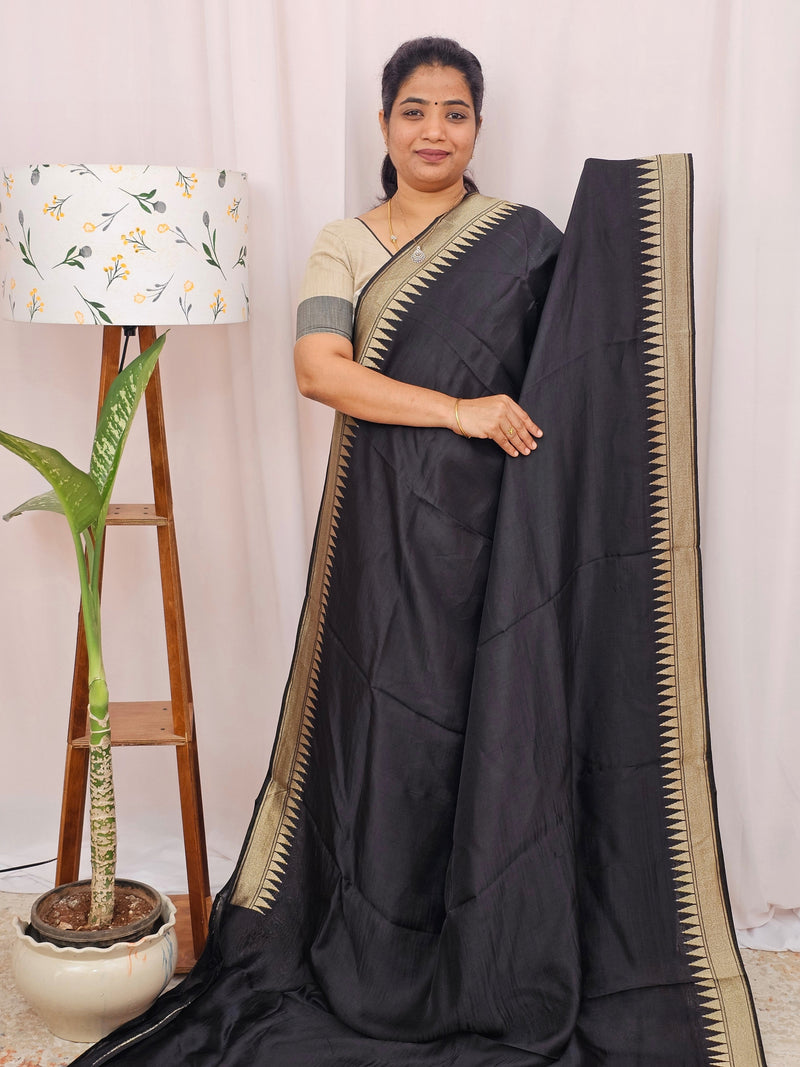 Exclusive Designer Silk Georgette Sarees - Black
