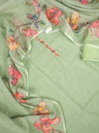 Linen Unstitched Salwar - Green