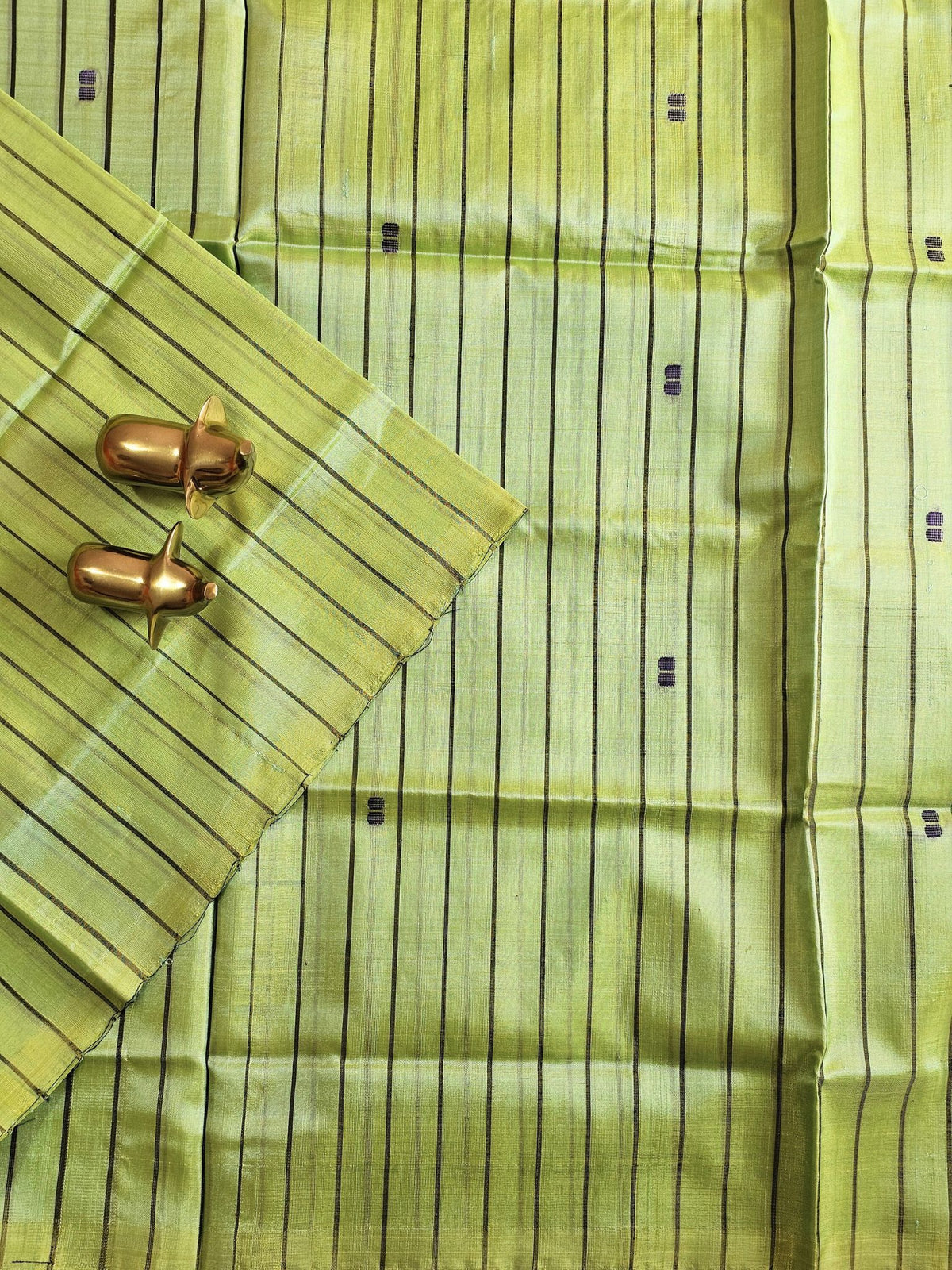 Chinnalampattu Saree- Green with Orange
