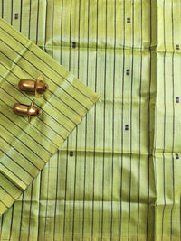 Chinnalampattu Saree- Green with Orange