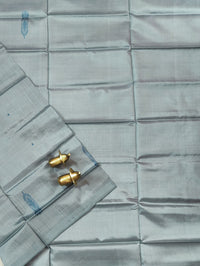Chinnalampattu Saree - Grey with Magenta Pink cum Purple