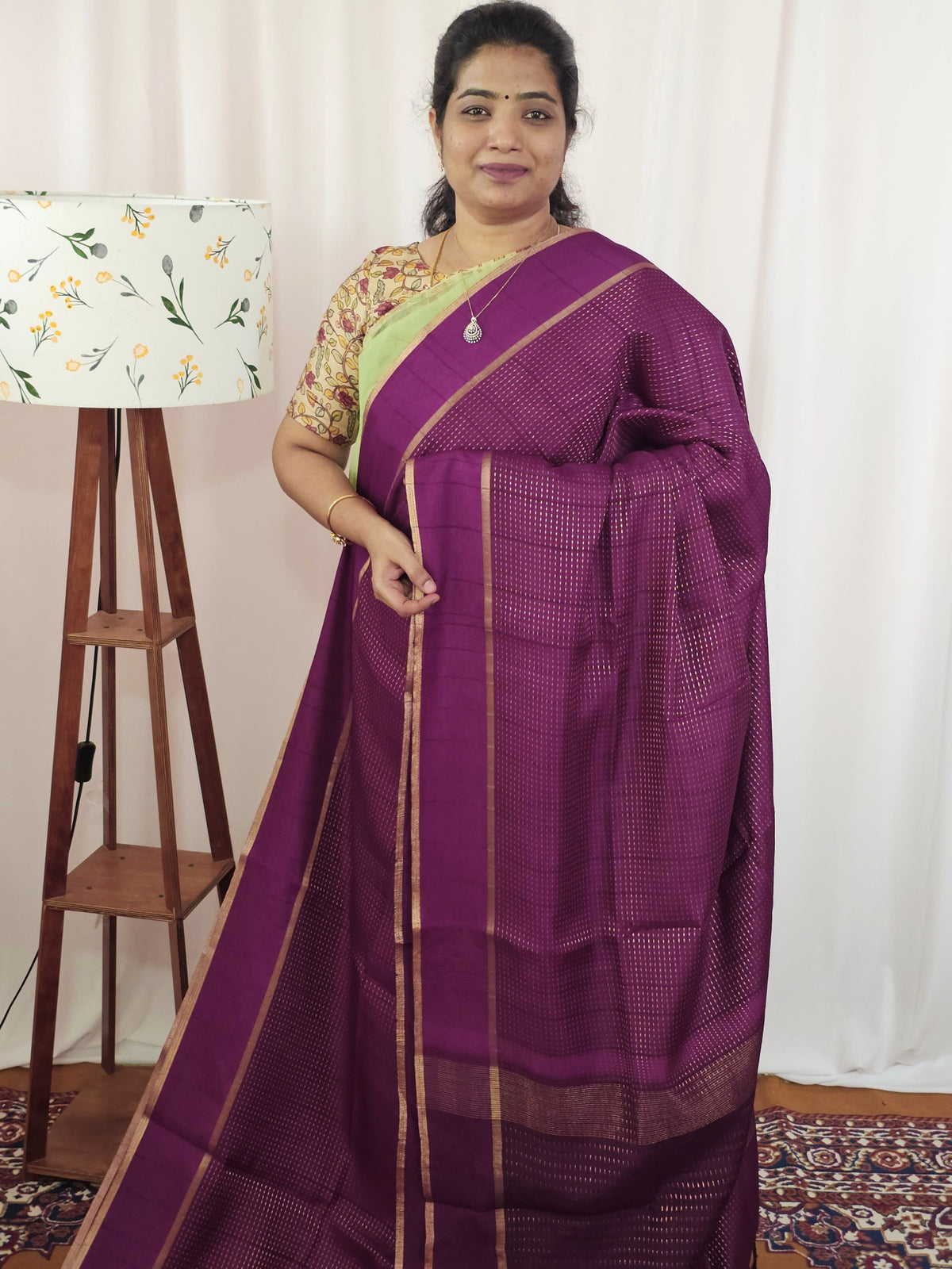 Soft Semi Tussar with Zari Weaving Saree - Magenta Pink