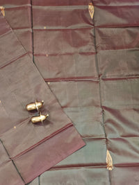 Chinnalampattu Saree - Dual Green with Honey Brown
