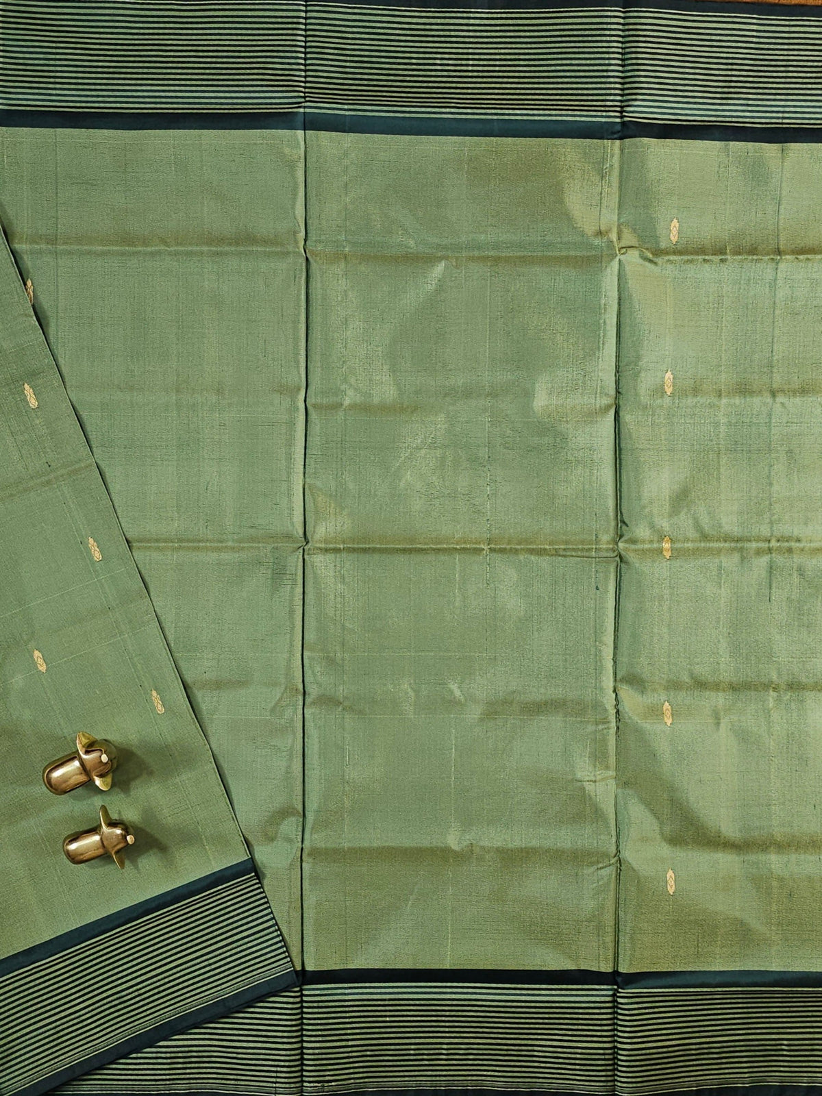 Chinnalampattu Saree-  Light Green with Green