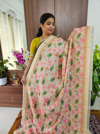 Semi Chanderi Saree - Cream