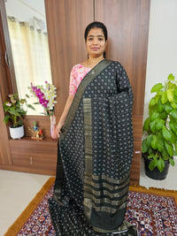 Semi Moonga Silk Saree - Black