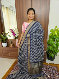 Semi Moonga Silk Saree -  Navy Blue