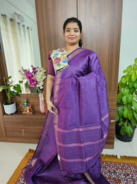 Linen Silk Sarees - Purple