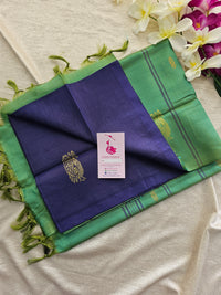 Blue with Green Pallu Handwoven Chinnalampattu Saree