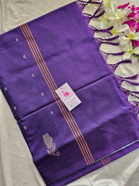 Sea Green with Violet Pallu Handwoven Chinnalampattu Saree