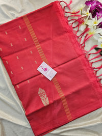 Sea Green with Reddish Pink Pallu Handwoven Chinnalampattu Saree