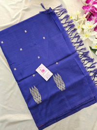 Monochrome Blue Pallu Handwoven Chinnalampattu Saree