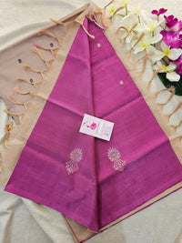 Purple with Cream Handwoven Chinnalampattu Saree