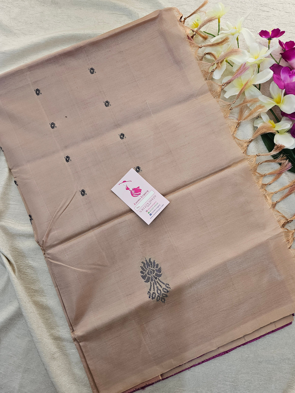 Purple with Cream Handwoven Chinnalampattu Saree