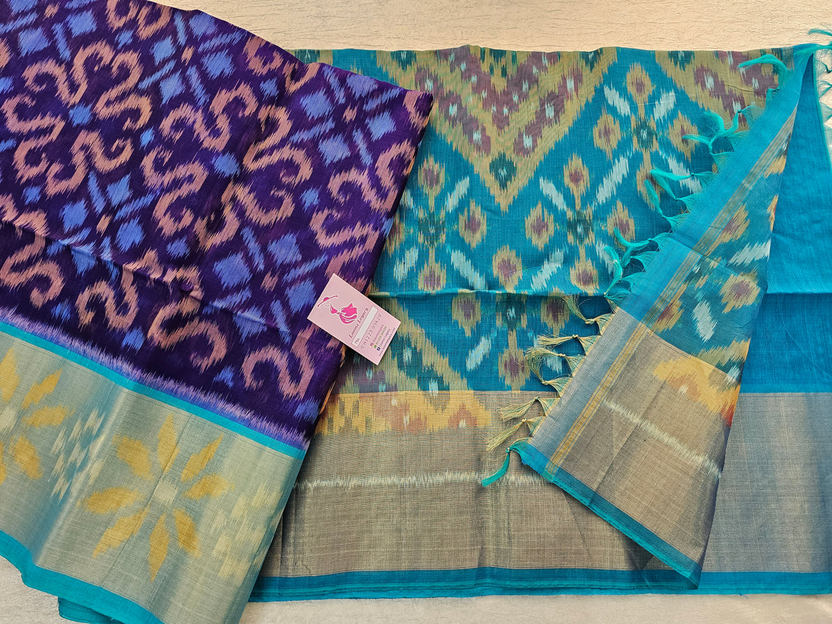 Double Ikkat Cotton Pochampally Pattu Sarees Price Exclusive