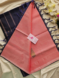 Pastel Pink with Dark Violet Handwoven Chinnalampattu Saree