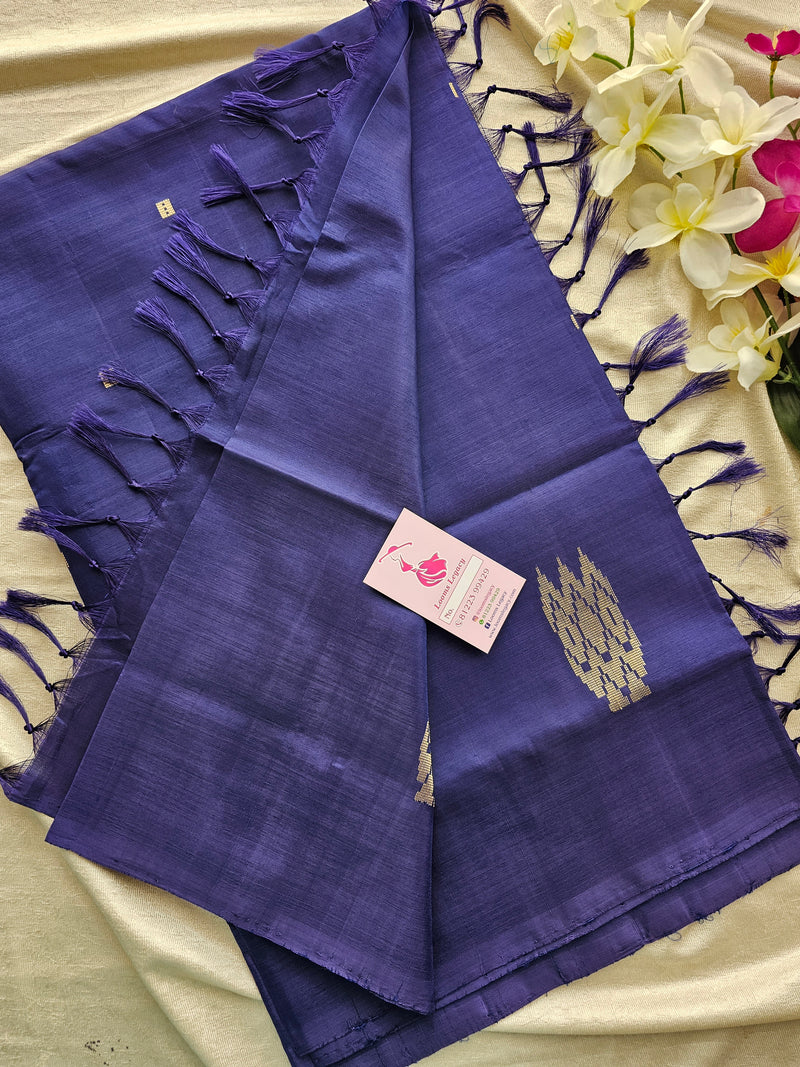 Monochrome Blue Handwoven Chinnalampattu Saree