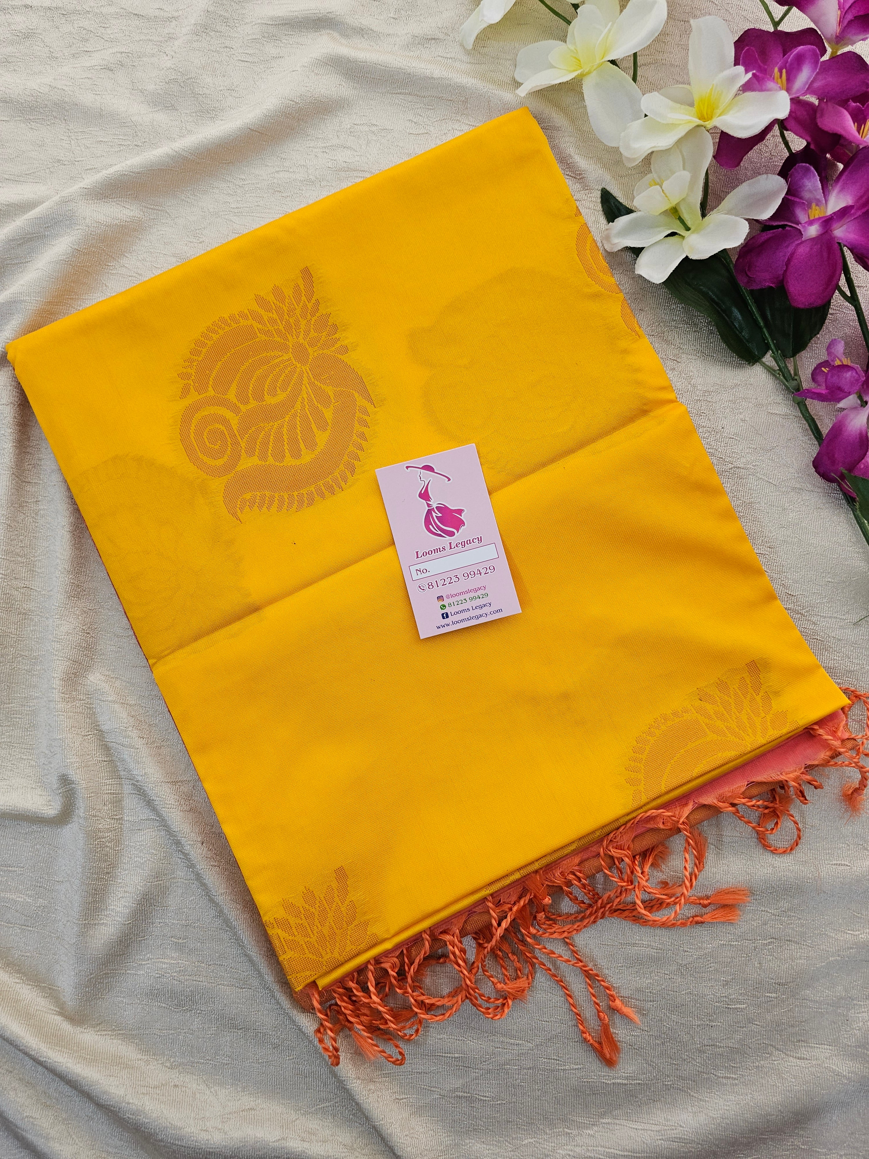 Buy Blue & Pink - Borderless Semi Soft Silk Saree online | Semi Softsilk  from ShrusEternity