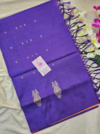 Orange with Violet Pallu Handwoven Chinnalampattu Saree