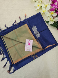 Dual Shade Green with Blue Handwoven Chinnalampattu Saree