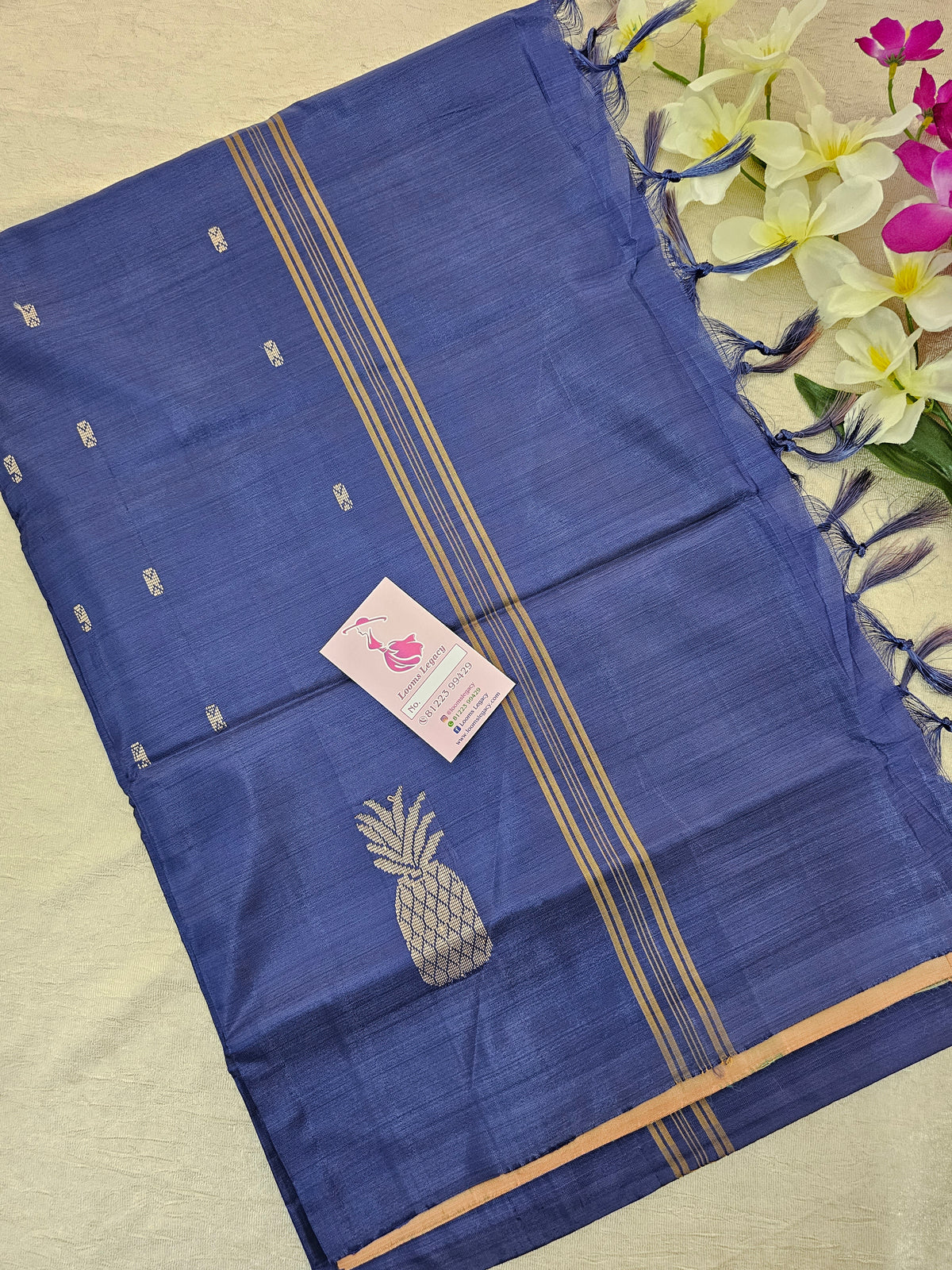 Dual Shade Green with Blue Handwoven Chinnalampattu Saree