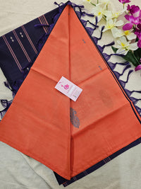 Orange Dual Shade with Violet Pallu Handwoven Chinnalampattu Saree