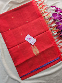 Lavender with Red Stripes Handwoven Chinnalampattu Saree