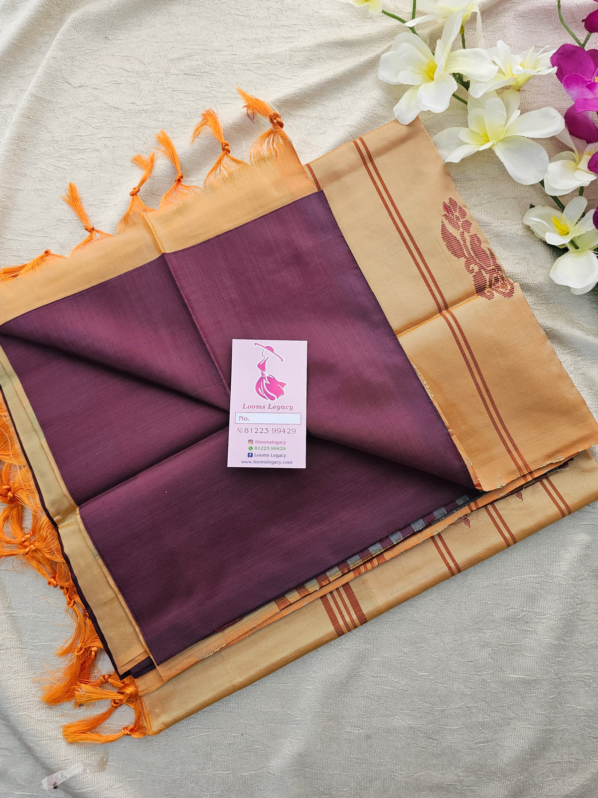 Maroon with Sandal Handwoven Chinnalampattu Saree