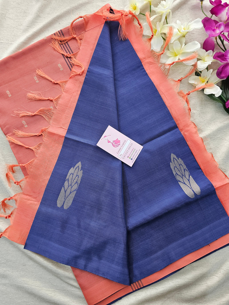 Blue with Peach Handwoven Chinnalampattu Saree (Copy)