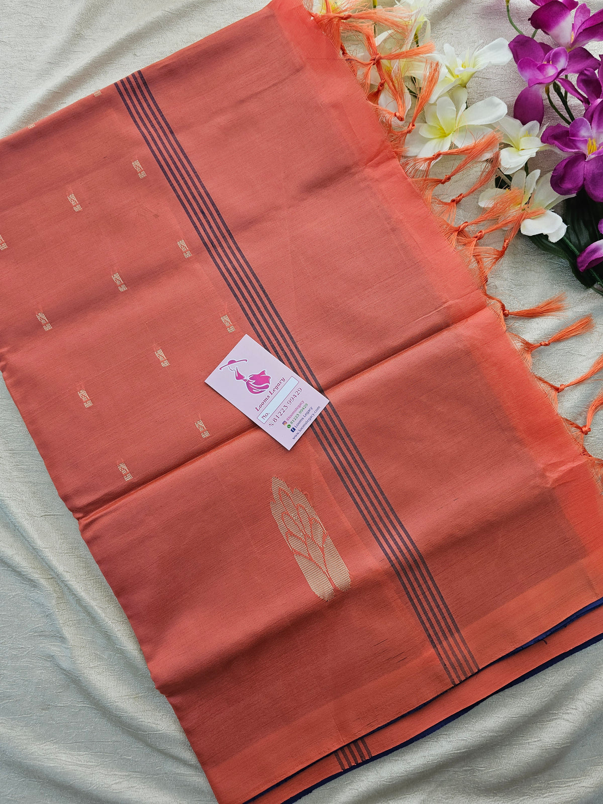 Blue with Peach Handwoven Chinnalampattu Saree (Copy)