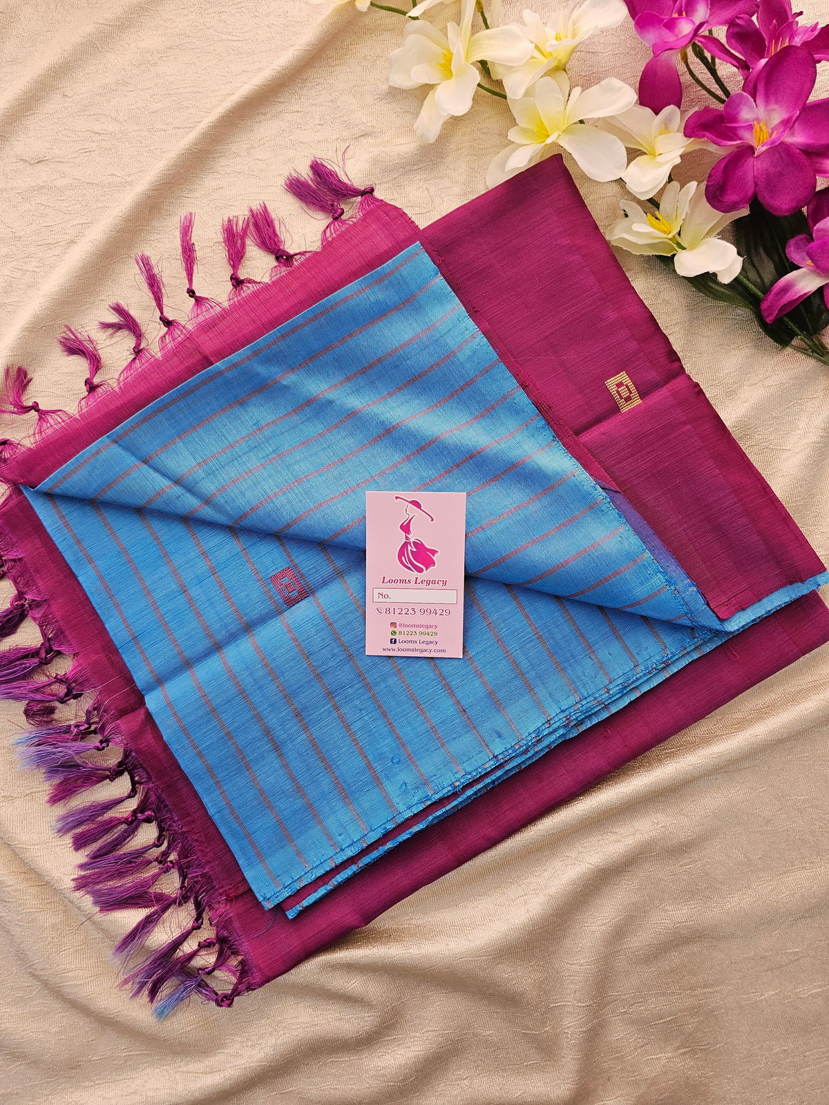 Blue with Magenta Handwoven Chinnalampattu Saree (Copy)