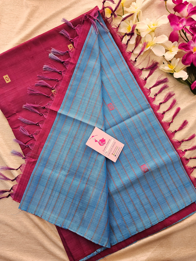 Blue with Magenta Handwoven Chinnalampattu Saree (Copy)