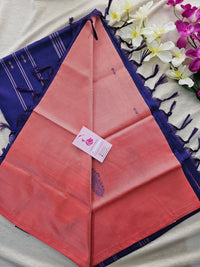 Peach with Violet Handwoven Chinnalampattu Saree