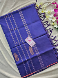 Peach with Violet Handwoven Chinnalampattu Saree