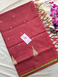 Green with Maroon Stripes Handwoven Chinnalampattu Saree