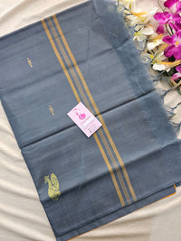 Mustard Yellow with Grey Handwoven Chinnalampattu Saree